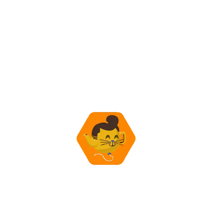 The winning address's identicon, a teapot cat, wiggles, leaps out of its badge and lands back in under confetti